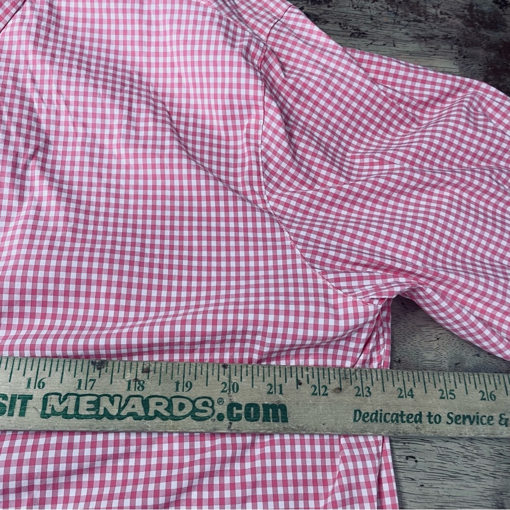 FootJoy Shirt Men Large Pink White Check Button Up Casual Preppy Dadcore Classic - Picture 6 of 8